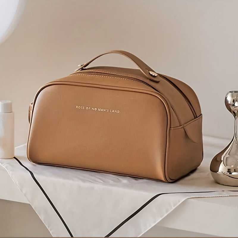 PU-Leder-Reißverschluss-Kosmetiktasche, Große Kapazität - CARRANCO
