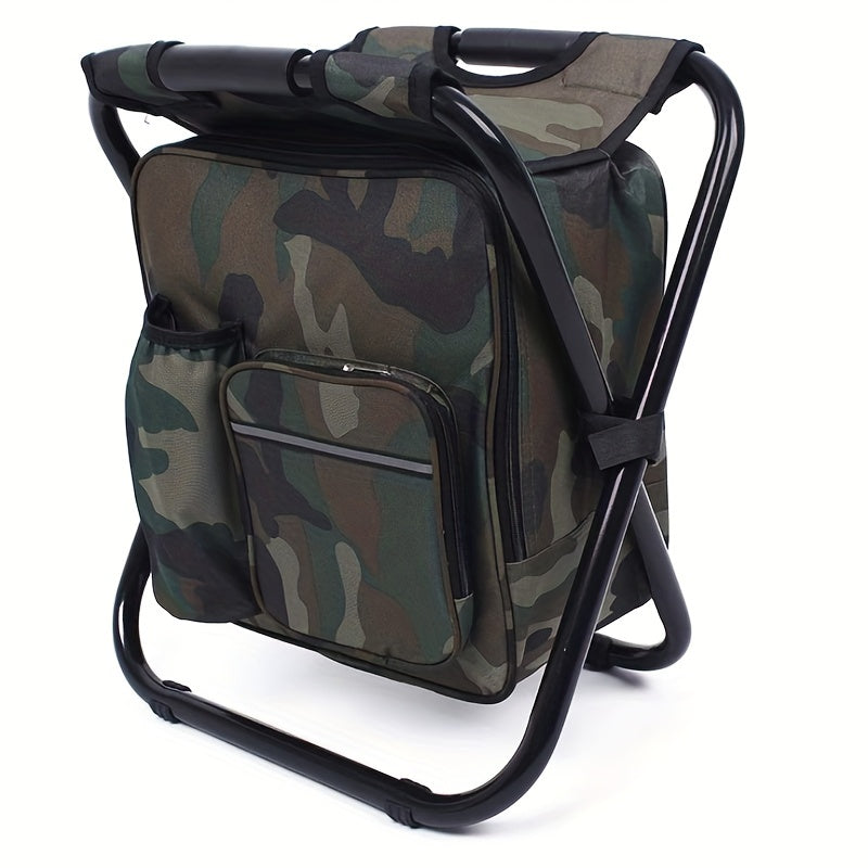 10L Kühlrucksack mit Campinghocker für Angeln und Camping - BIRCHES