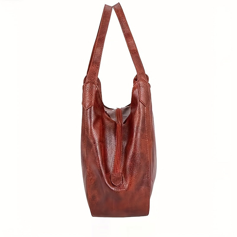 Vintage Hobo Henkeltasche, Kunstleder, mit Reißverschluss - LEONFORTE
