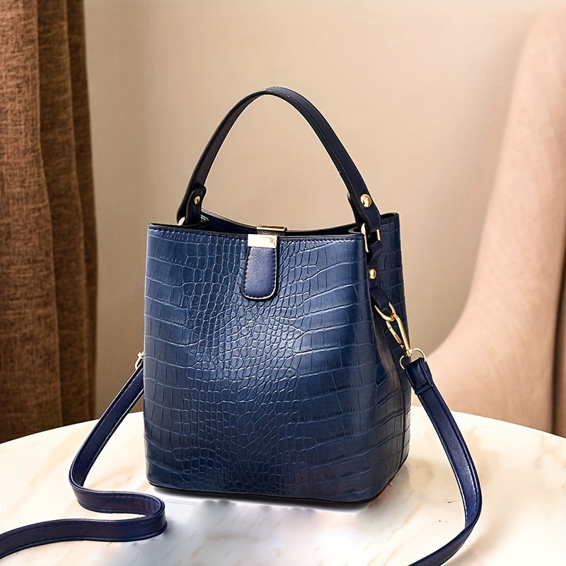 Retro-Handtasche mit Krokodilmuster, lässig, praktisch, modisch - CRISPIANO