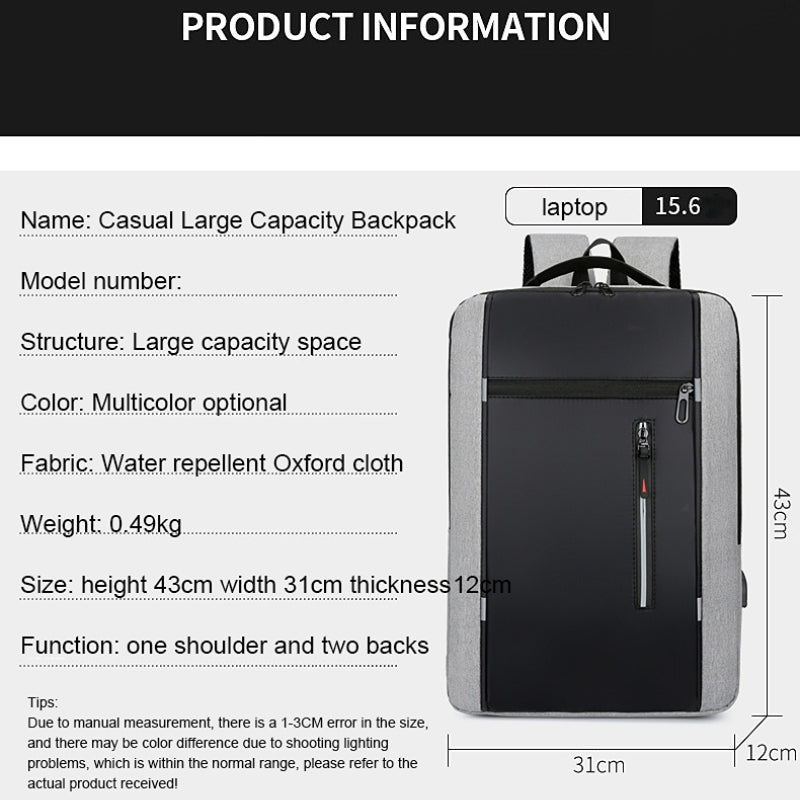 Wasserdichter Business-Rucksack mit USB-Ladeanschluss - WANARN