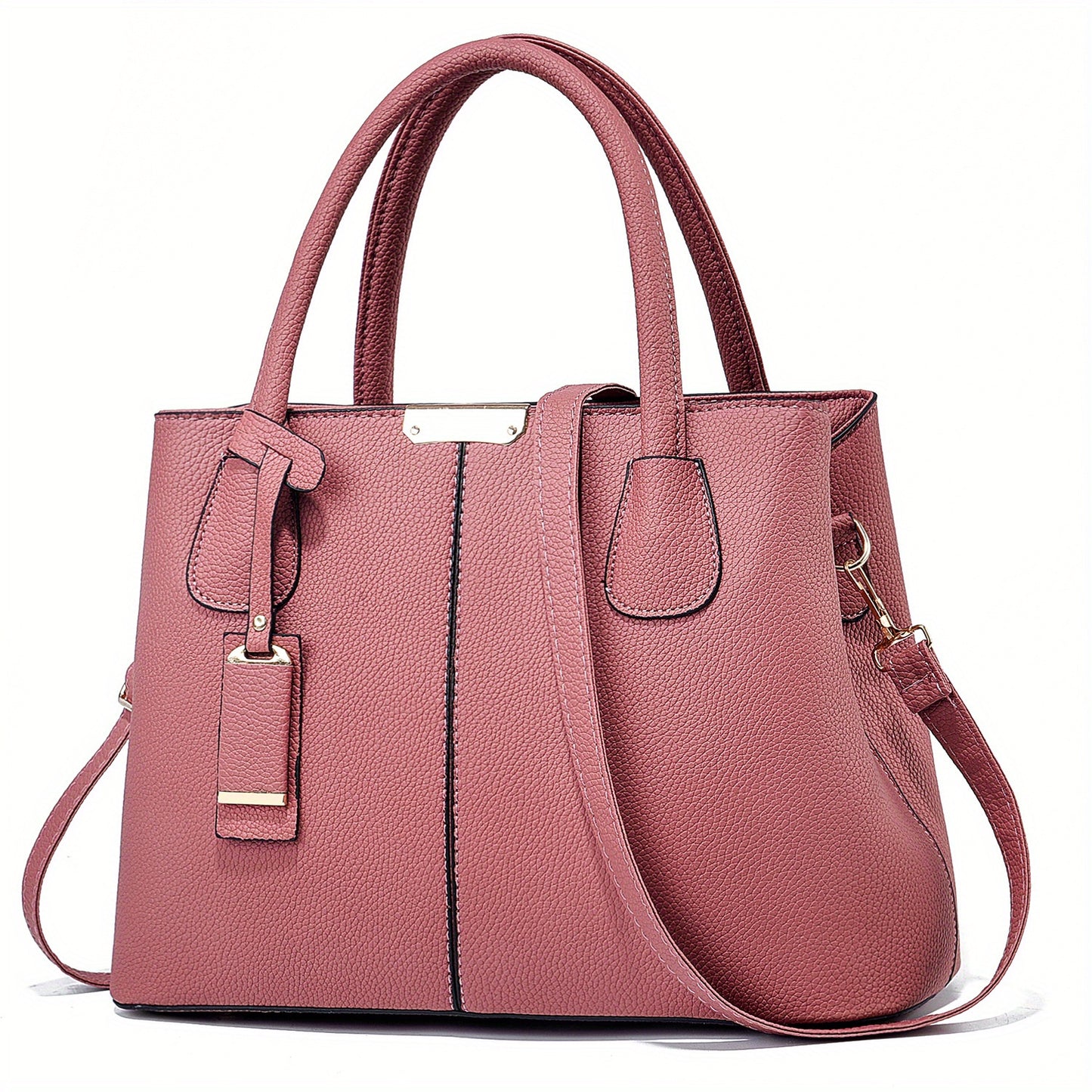 Stilvolle Damen-Handtasche, groß, PU-Leder, mit Griff - DESULO