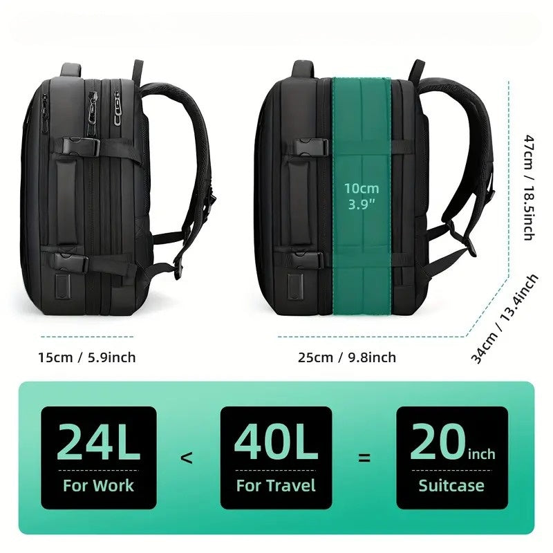 Erweiterbarer Wasserdichter Herrenrucksack - BRISBANE