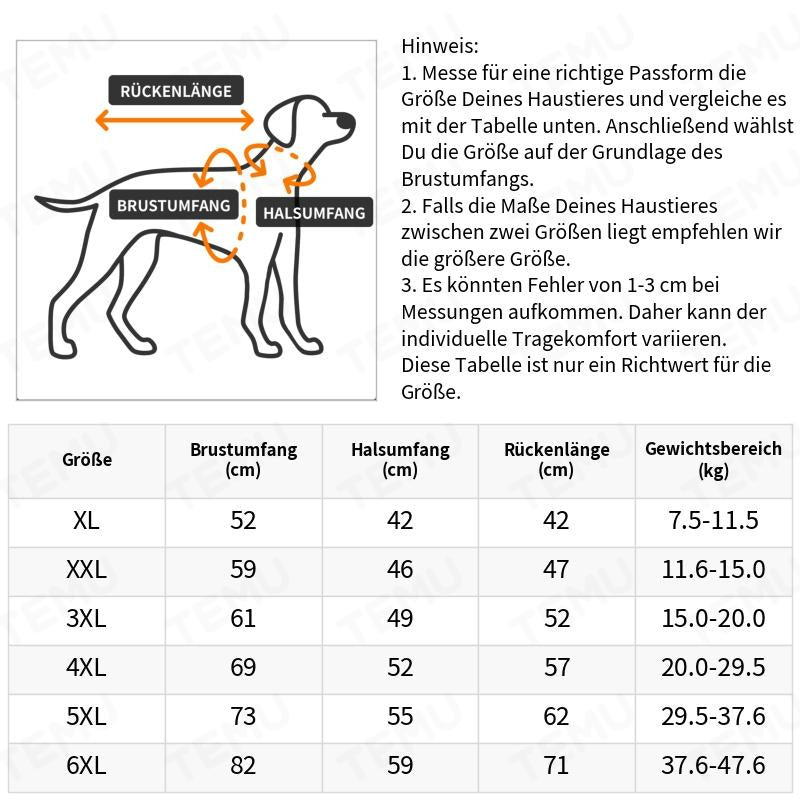 Hundemantel für kaltes Wetter - TOYONE