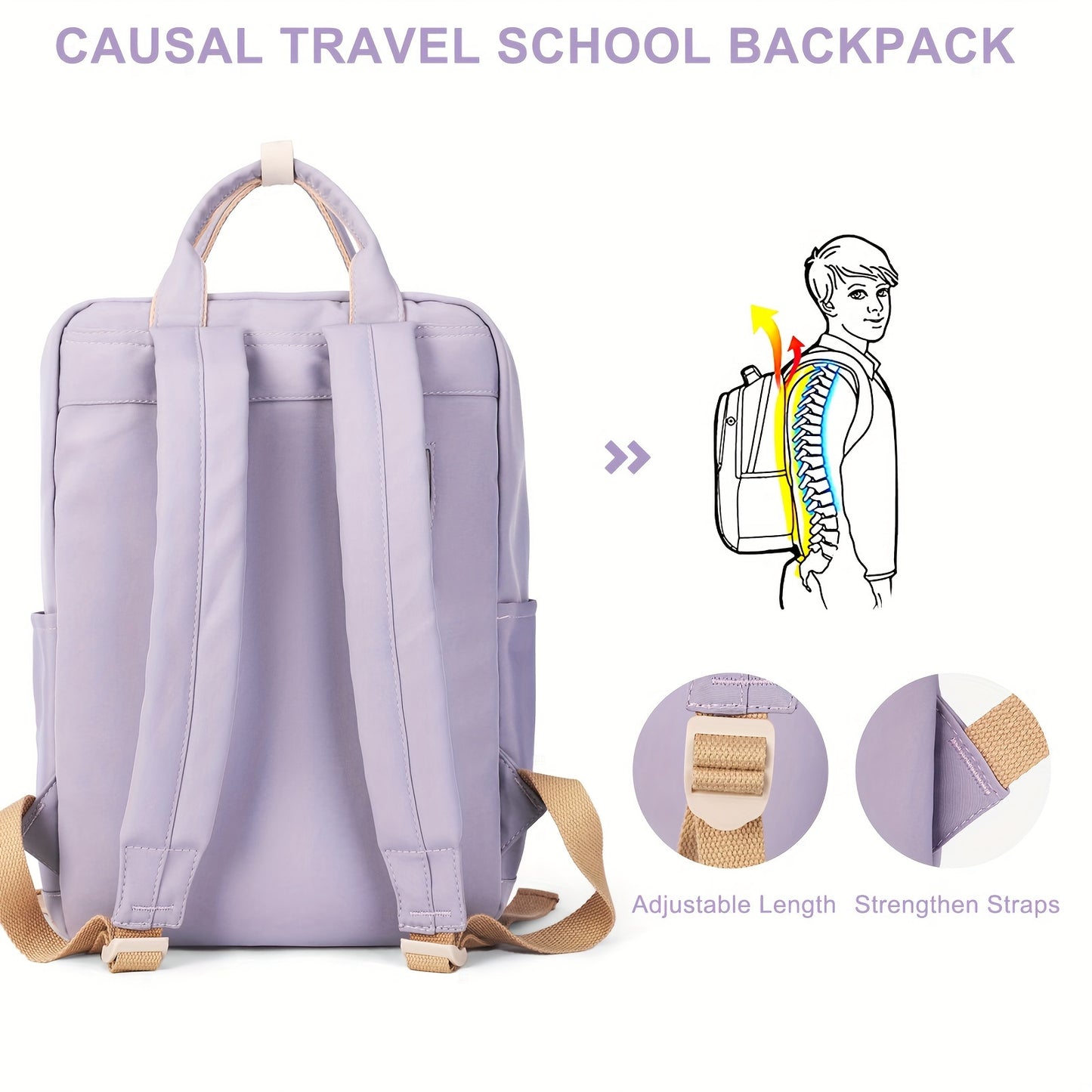 Schülerrucksack mit großer Kapazität - CLARE
