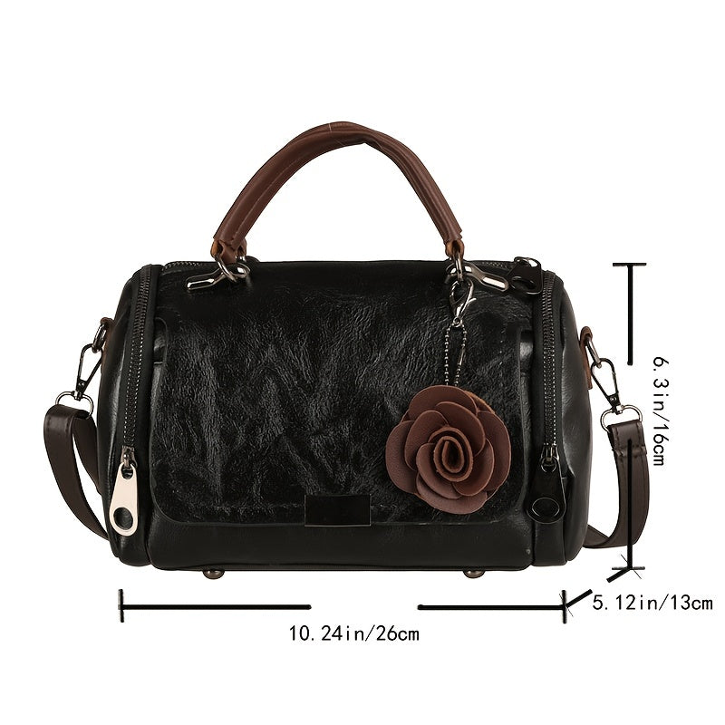 Handtasche, große Kapazität, mit modischen Blumenanhänger - GUALDO