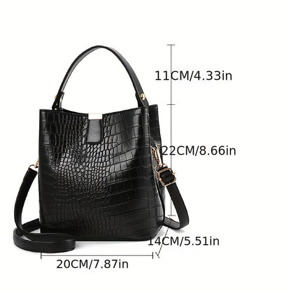 Retro-Handtasche mit Krokodilmuster, lässig, praktisch, modisch - CRISPIANO