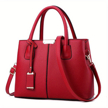 Stilvolle Damen-Handtasche, groß, PU-Leder, mit Griff - DESULO