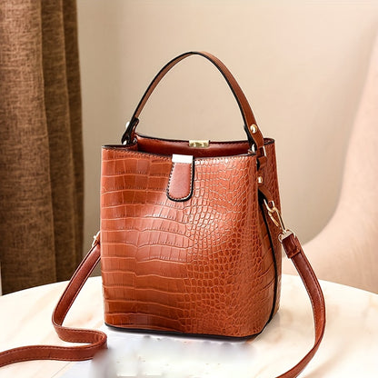 Retro-Handtasche mit Krokodilmuster, lässig, praktisch, modisch - CRISPIANO