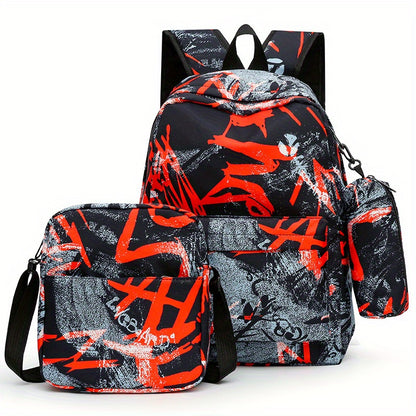3-teiliges Set: Schultasche m. Umhängetasche & Federmäppchen - APETON