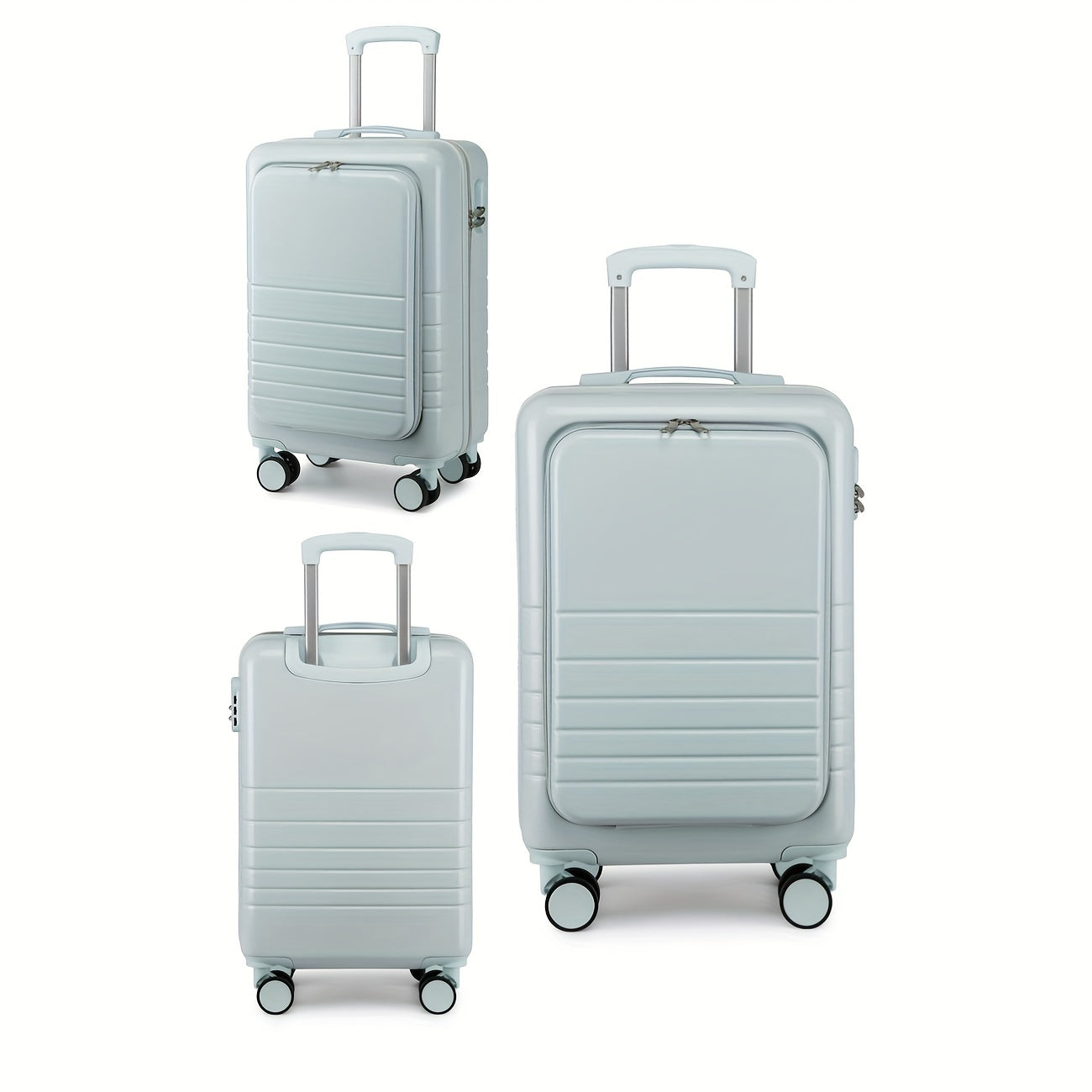Koffer mit Frontfach für Laptop, Spinner-Räder, Passwort - WAGONER