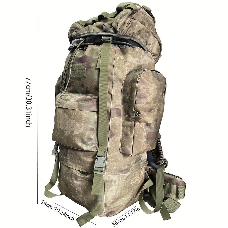 70L Rucksack mit Aluminiumrahmen für Outdoor, wasserdicht - HABAY