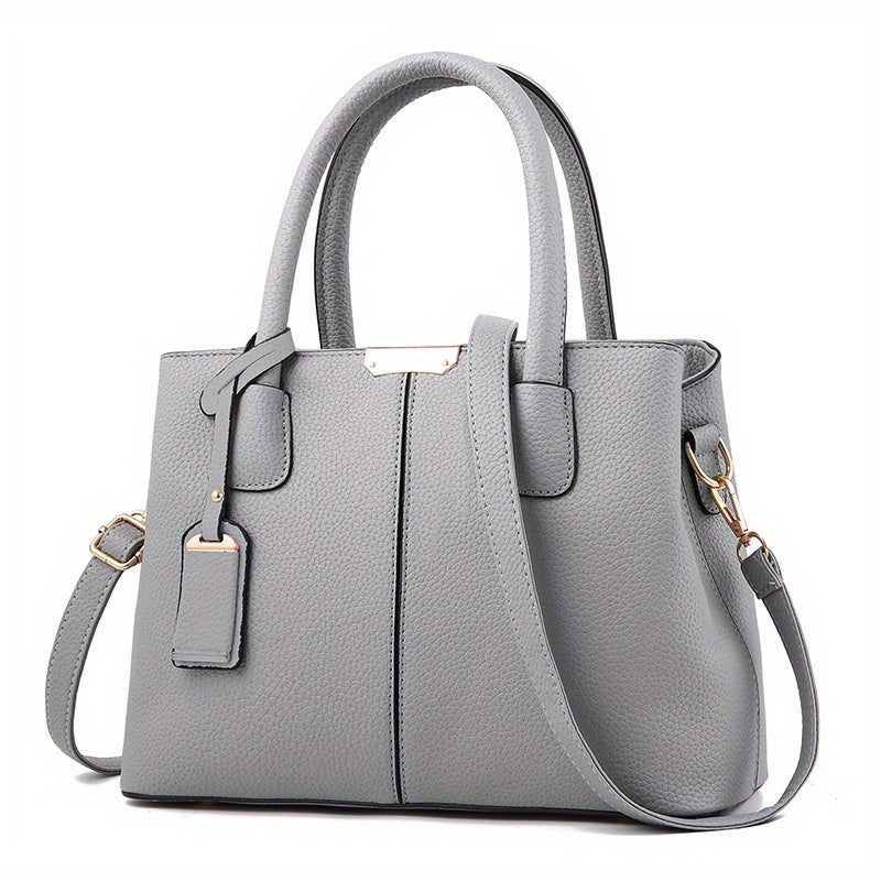 Stilvolle Damen-Handtasche, groß, PU-Leder, mit Griff - DESULO