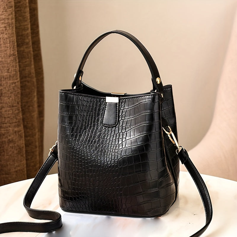 Retro-Handtasche mit Krokodilmuster, lässig, praktisch, modisch - CRISPIANO
