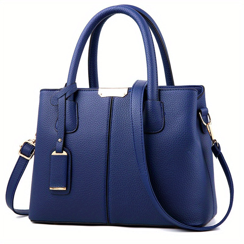 Stilvolle Damen-Handtasche, groß, PU-Leder, mit Griff - DESULO