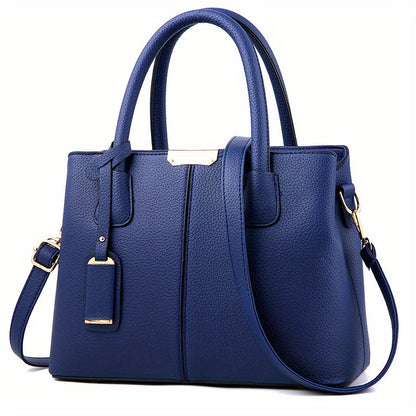 Stilvolle Damen-Handtasche, groß, PU-Leder, mit Griff - DESULO