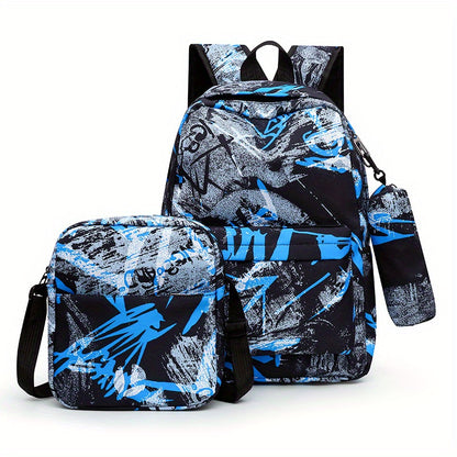 3-teiliges Set: Schultasche m. Umhängetasche & Federmäppchen - APETON