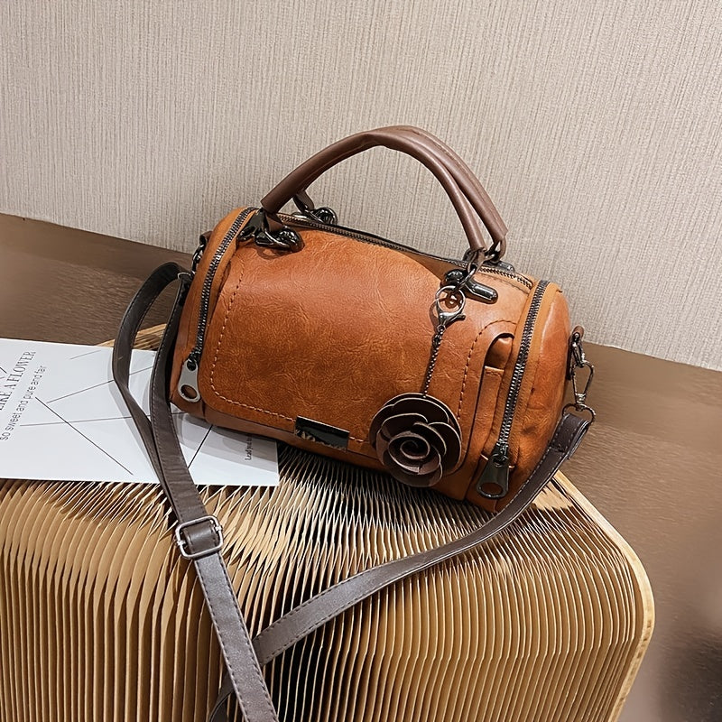Handtasche, große Kapazität, mit modischen Blumenanhänger - GUALDO