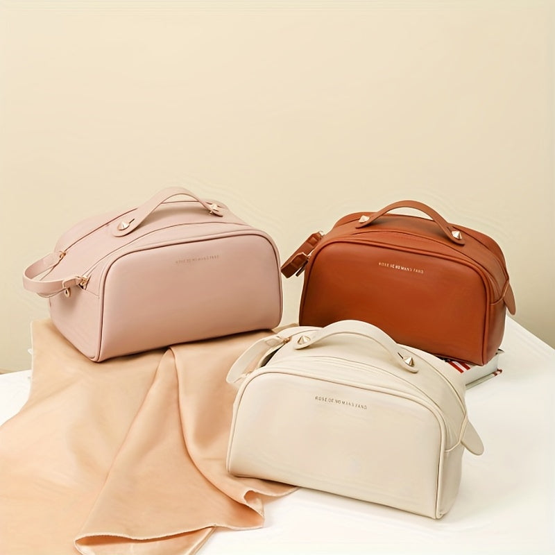 PU-Leder-Reißverschluss-Kosmetiktasche, Große Kapazität - CARRANCO