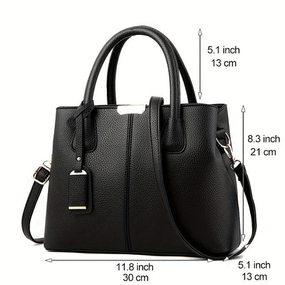 Stilvolle Damen-Handtasche, groß, PU-Leder, mit Griff - DESULO