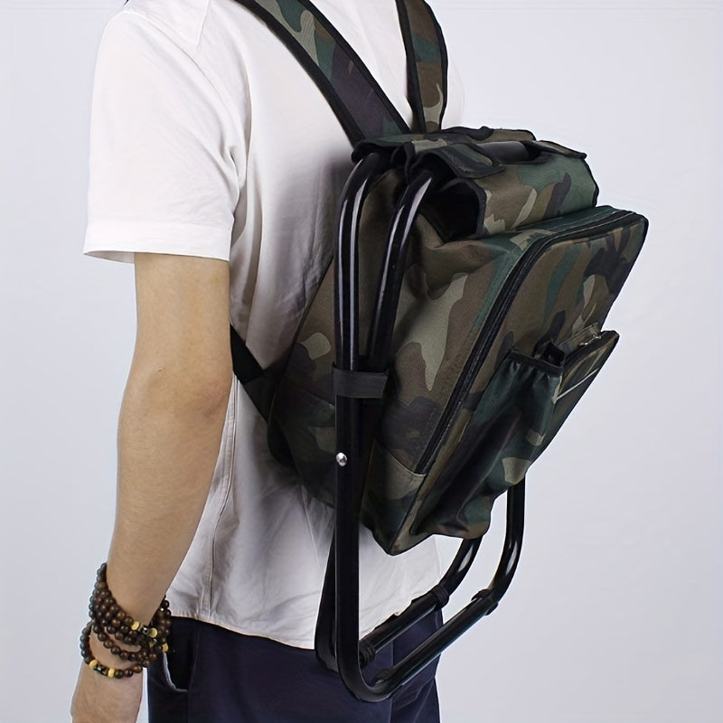 10L Kühlrucksack mit Campinghocker für Angeln und Camping - BIRCHES