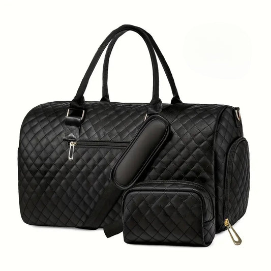 Kunstleder Reisetasche, unisex, mit Kulturtasche u. Schuhfach - IGOJI