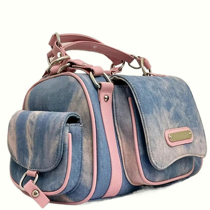 Dye Denim Umhängetasche mit mehreren Taschen - TAVELLE