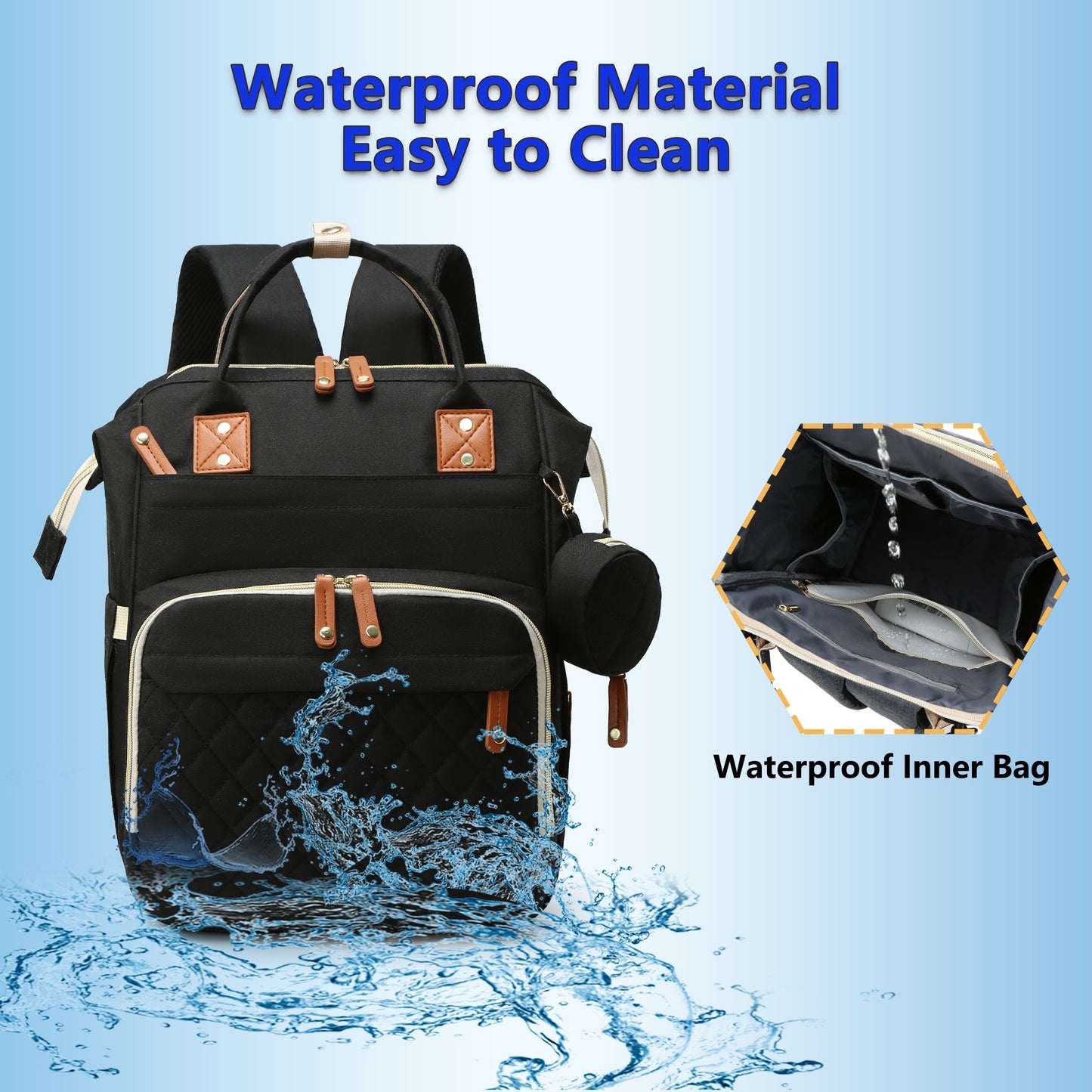 Wasserdichter Rucksack, ideal für Reisen und Schwangerschaft - LENTO