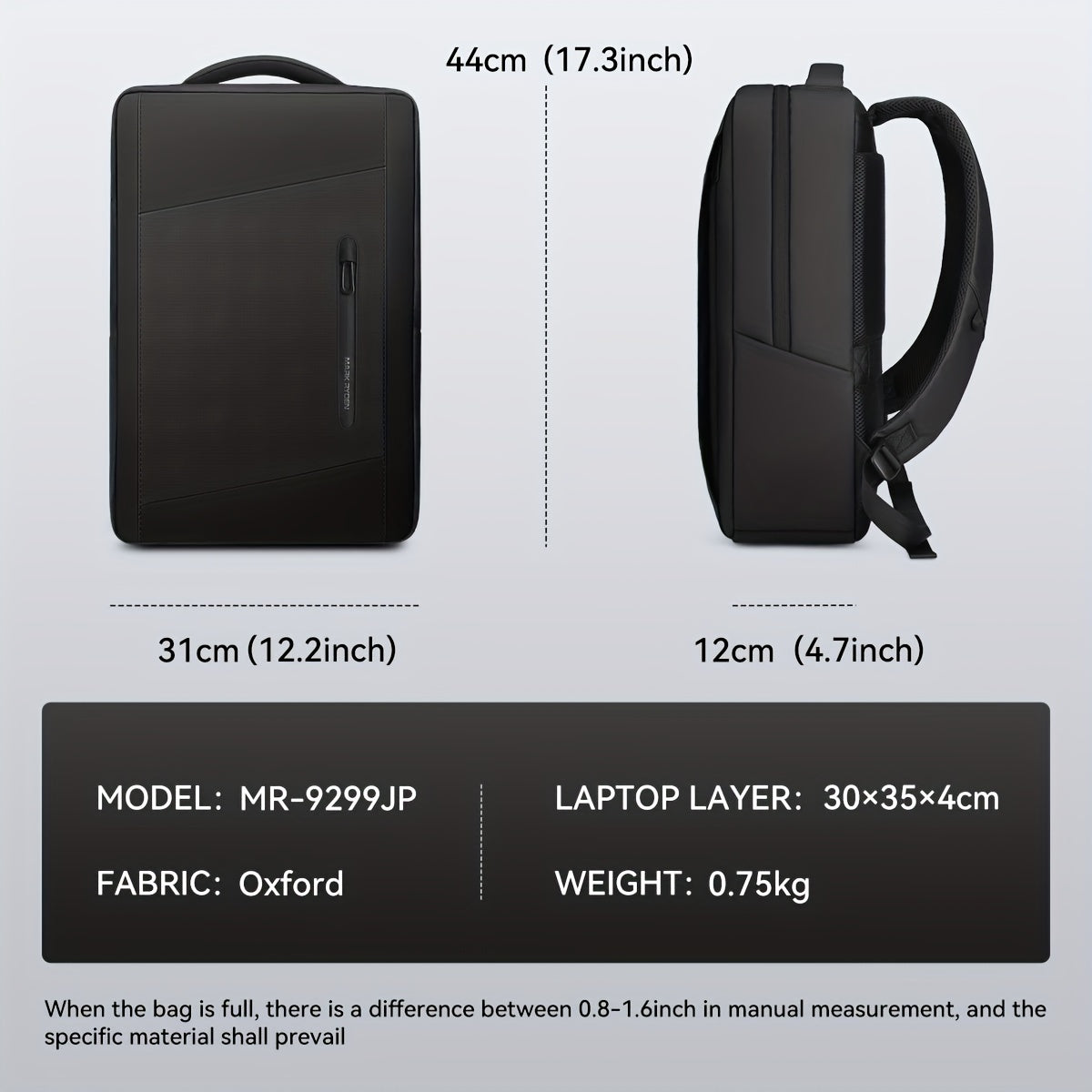 Erweiterbarer Wasserdichter Herrenrucksack - BRISBANE