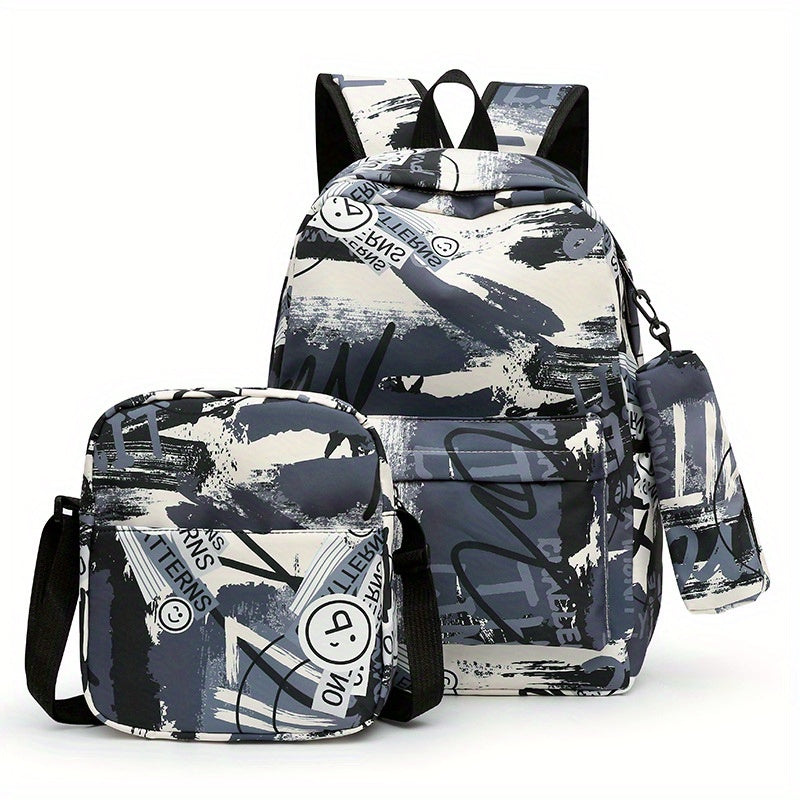 3-teiliges Set: Schultasche m. Umhängetasche & Federmäppchen - APETON