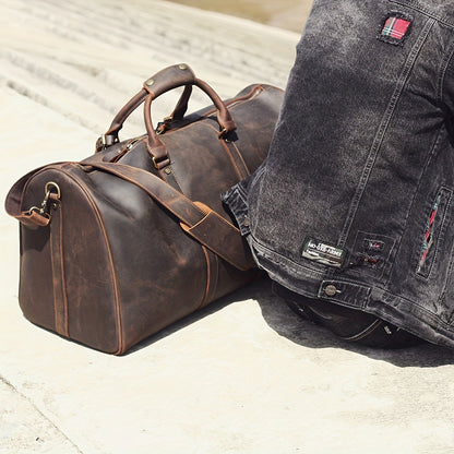 Vintage Herren-Reisetasche, Rindsleder, groß und praktisch - MOLINELLO