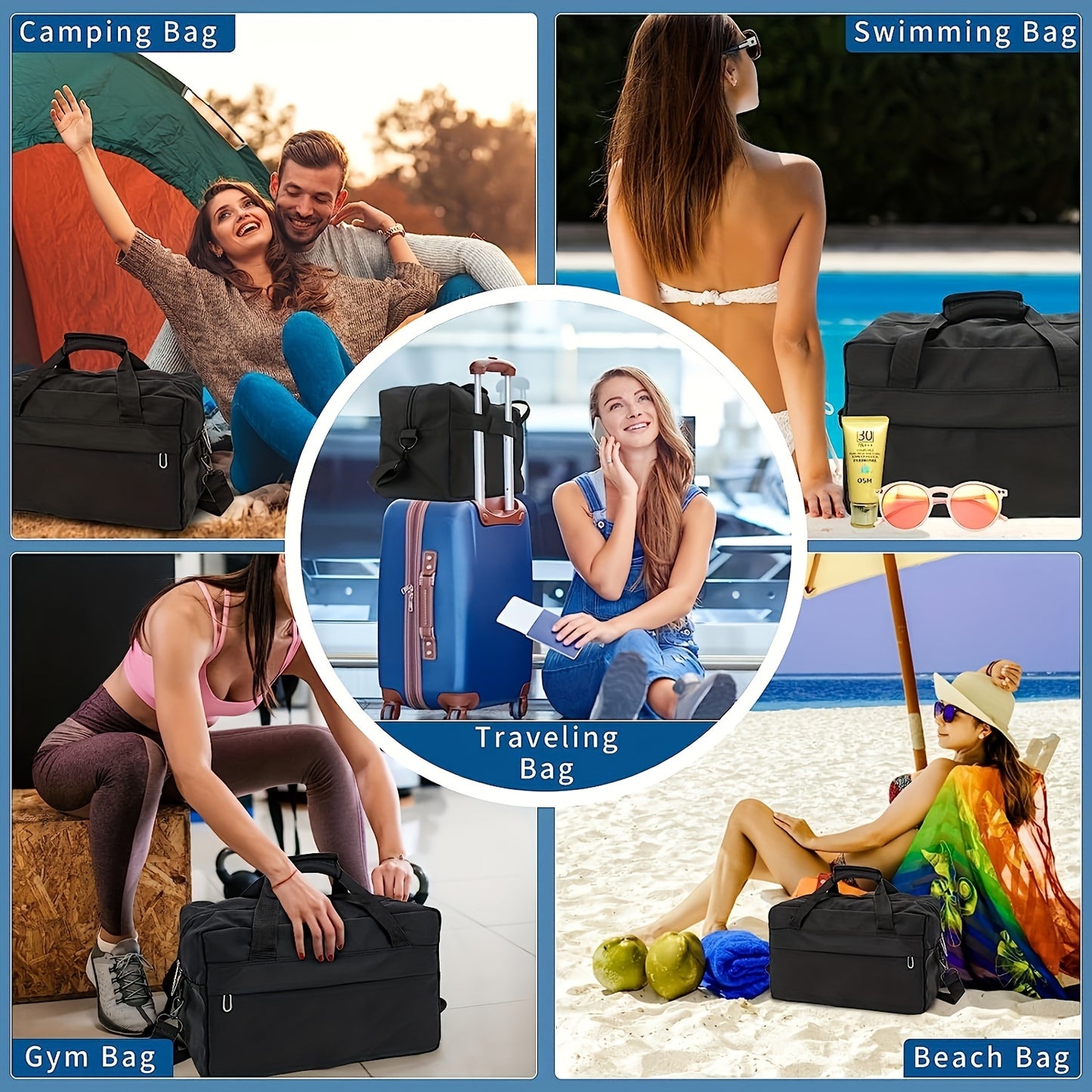 Faltbare, wasserdichte und multifunktionale Reisetasche - CHUKA