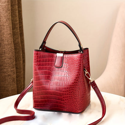 Retro-Handtasche mit Krokodilmuster, lässig, praktisch, modisch - CRISPIANO