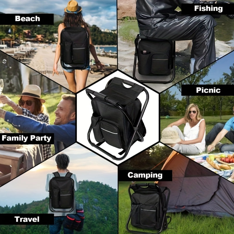 10L Kühlrucksack mit Campinghocker für Angeln und Camping - BIRCHES