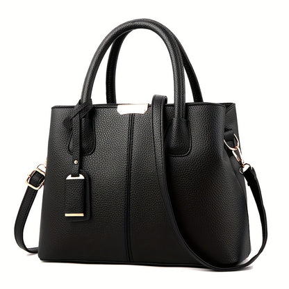 Stilvolle Damen-Handtasche, groß, PU-Leder, mit Griff - DESULO