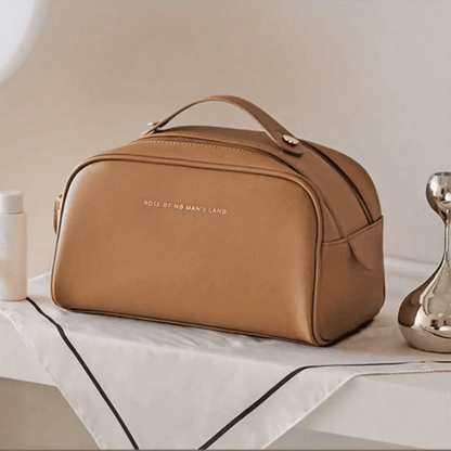 PU-Leder-Reißverschluss-Kosmetiktasche, Große Kapazität - CARRANCO