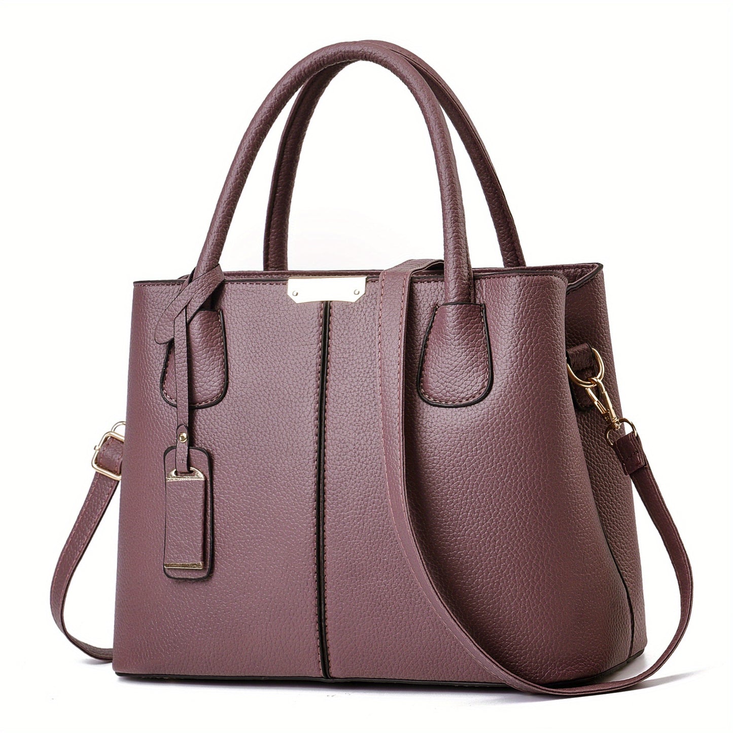 Stilvolle Damen-Handtasche, groß, PU-Leder, mit Griff - DESULO