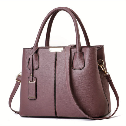 Stilvolle Damen-Handtasche, groß, PU-Leder, mit Griff - DESULO
