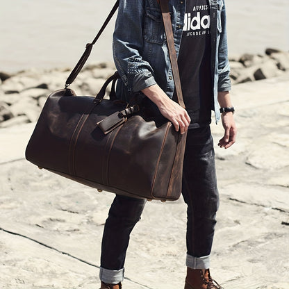 Vintage Herren-Reisetasche, Rindsleder, groß und praktisch - MOLINELLO