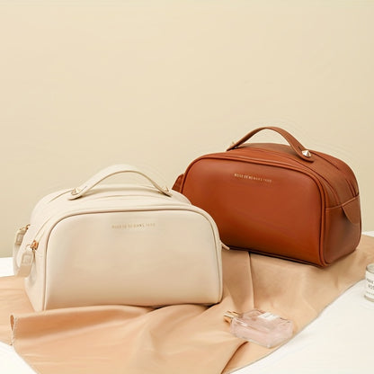 PU-Leder-Reißverschluss-Kosmetiktasche, Große Kapazität - CARRANCO