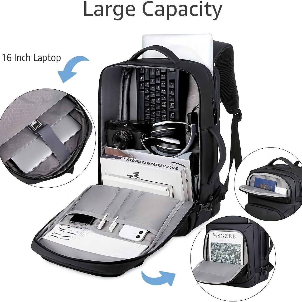 Multifunktionaler Reiserucksack mit USB-Ladeanschluss - TEYON
