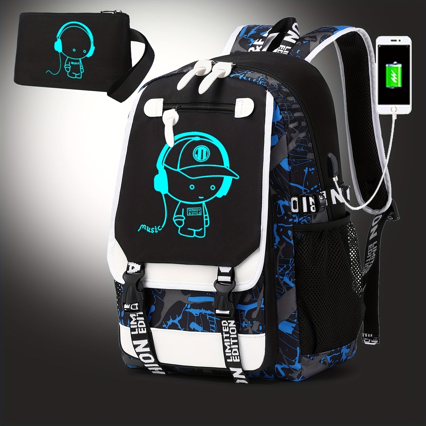 Glow In The Dark Rucksack mit großer Kapazität - STIRLING