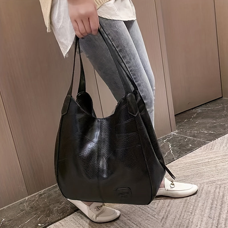 Vintage Hobo Henkeltasche, Kunstleder, mit Reißverschluss - LEONFORTE
