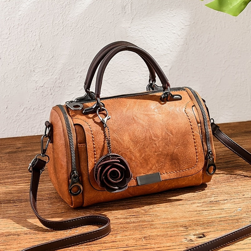 Handtasche, große Kapazität, mit modischen Blumenanhänger - GUALDO
