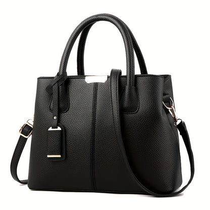 Stilvolle Damen-Handtasche, groß, PU-Leder, mit Griff - DESULO