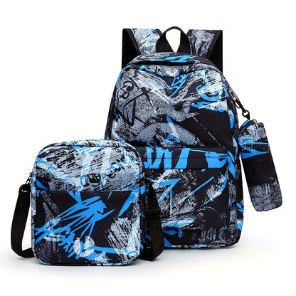 3-teiliges Set: Schultasche m. Umhängetasche & Federmäppchen - APETON