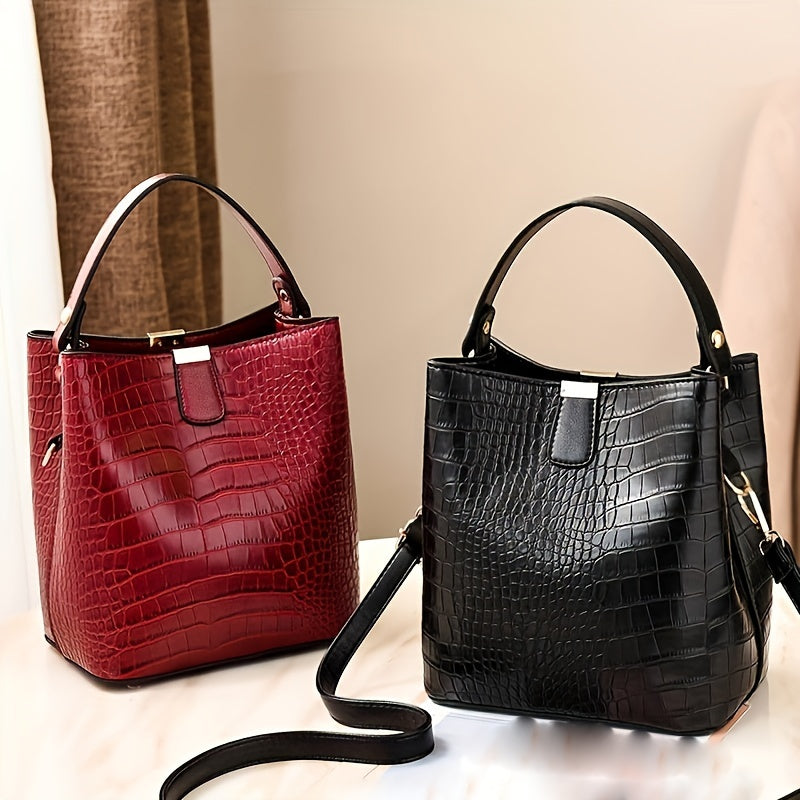Retro-Handtasche mit Krokodilmuster, lässig, praktisch, modisch - CRISPIANO